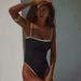 Women's Clothing One Piece Black And White Contrast Swimsuit Female Small Fragrance Style Bikini One Piece Swimsuit_ecoleips.com