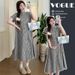 Summer New Korean Fashion Plaid Maternity Nursing Dress_ecoleips.com