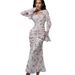 Women's Clothing Pleated Fashion Advanced Printed Chiffon Women's Long Dress_ecoleips.com