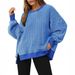 2026 European And American Foreign Trade Cross-Border Women's Fashion Hot-Selling Waffle Knit Long Sleeve Round_ecoleips.com