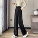 Women's Clothing Buttoned National Style High Waist Suit Pants Women's Spring And Summer New Advanced Drape Casual Narrow Straight Wide Leg Pants_ecoleips.com