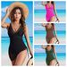 Women's Clothing Slimming V-Neck Mesh Bikini With Drawstring Skirt Sexy Spa Swimsuit_ecoleips.com