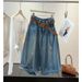 Women's American Retro Blue Denim Jeans High Waisted Slimming Loose Fit Wide Leg Cropped Pants Petite Summer Style Versatile_ecoleips.com