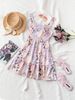 【Boho Chic】Floral Strapless Dress With Back Tie Detail, Summer Bridesmaid Guest Dress For Garden Party, Date Night_ecoleips.com