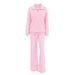 Women's Clothing Autumn New Lapel High Waist Trousers Loose Sweater Suit Sports Two Piece Suit_ecoleips.com