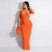 Sexy Women's Wear Neck Hanging, Waist Exposed, Strap Dress, Backless Beach Knitted Long Dress_ecoleips.com