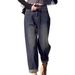 2025 Spring/Summer New Plus Size Vintage Harem Women, Slimming High-Waisted Cropped Jeans For Petite Pear-Shaped Figures_ecoleips.com
