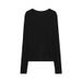 Silk Round Neck Basic Cool Socket Sun Protection Clothing, Long Sleeved Women's T-shirt, Summer Thin Top_ecoleips.com