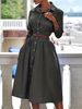 Women's Clothing Fashion Style Long Sleeve Striped Shirt Set Skirt Two Piece Set_ecoleips.com