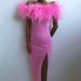 Women's Clothing One Shoulder Evening Dress Feather Lady Dress Banquet Temperament Long Skirt_ecoleips.com