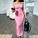 Women's Slim Fit Off Shoulder Bodycon Dress, Solid Color Sleeveless Summer Cocktail Party Dress_ecoleips.com