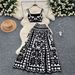 Women's Clothing Retro Jacquard Knitted Suit Sleeveless Vest Mid Length Skirt High End Lady Two Piece Suit_ecoleips.com