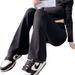 Micro Flared Shark Pants, Women's High Waisted Pants, Slim Fit And Slimming, Flared Pants With A Hanging Feel_ecoleips.com