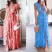 2026 Cro-Border Foreign Trade European And American Women's Clothing Spring New Fashion Printed V-Neck Ruffle Slit_ecoleips.com