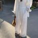 Women's Summer Linen White Shirt Set Loose Fit Cotton Blend Wide Leg Pants Two Piece Trendy Clothing_ecoleips.com