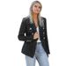 European And American Style Autumn Winter Knitted Small Blazer For Women Slim Fit Lapel Double-Breasted Coat Casual_ecoleips.com