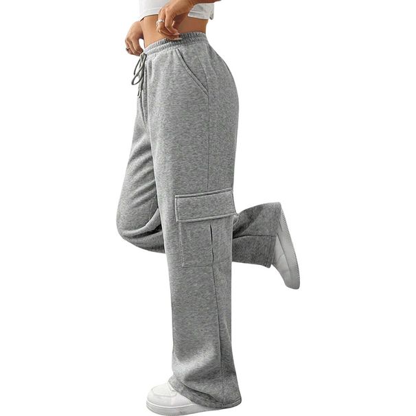 Women's Clothing Cargo Jogger Pants High Waist Drawstring Wide Leg Casual Sweatpants With Multiple Pockets – Streetwear, Black/Beige/Light Grey_ecoleips.com
