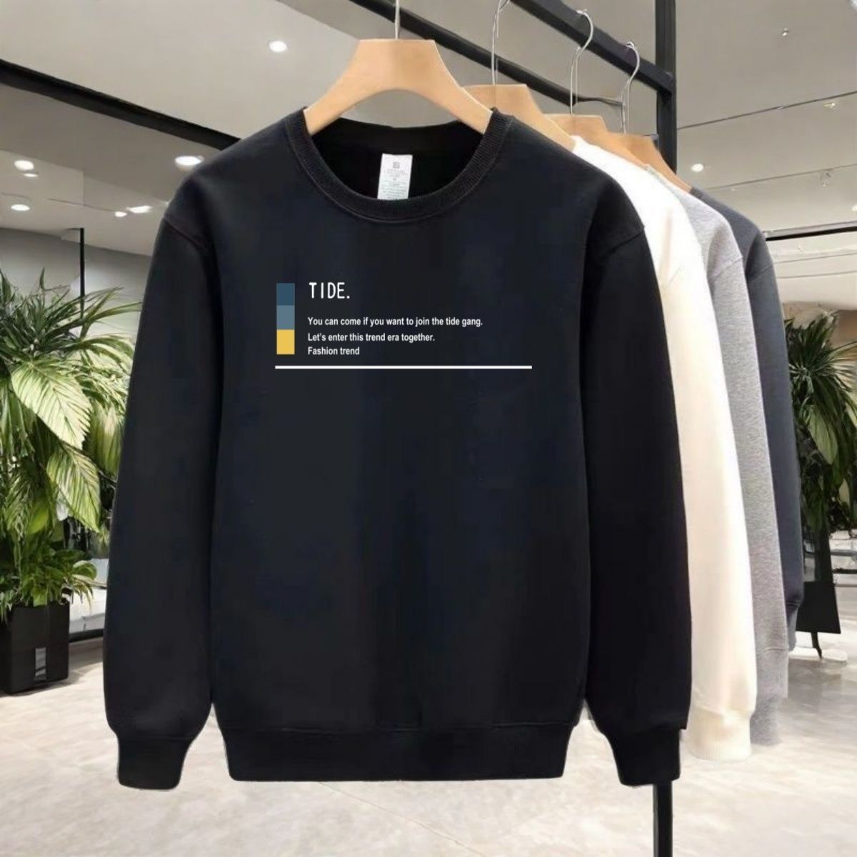FW25 Matching Couple Cotton Crew Neck Sweatshirt - His & Hers_ecoleips.com