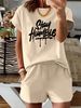 Women’s 2 Piece Outfit Set – Oversized Graphic T-Shirt And Biker Shorts Matching Set, Casual Summer Lounge Tracksuit For Daily Wear-347_ecoleips.com