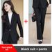 Women's Tailored Suit Set Slim Fit Blazer And Pants Business Classic Colors Poly Viscose Blend S-4XL_ecoleips.com