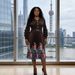 Women's Pleated Print Dress High-End Feel Elegant Asymmetrical V Neck New Style Clothing_ecoleips.com