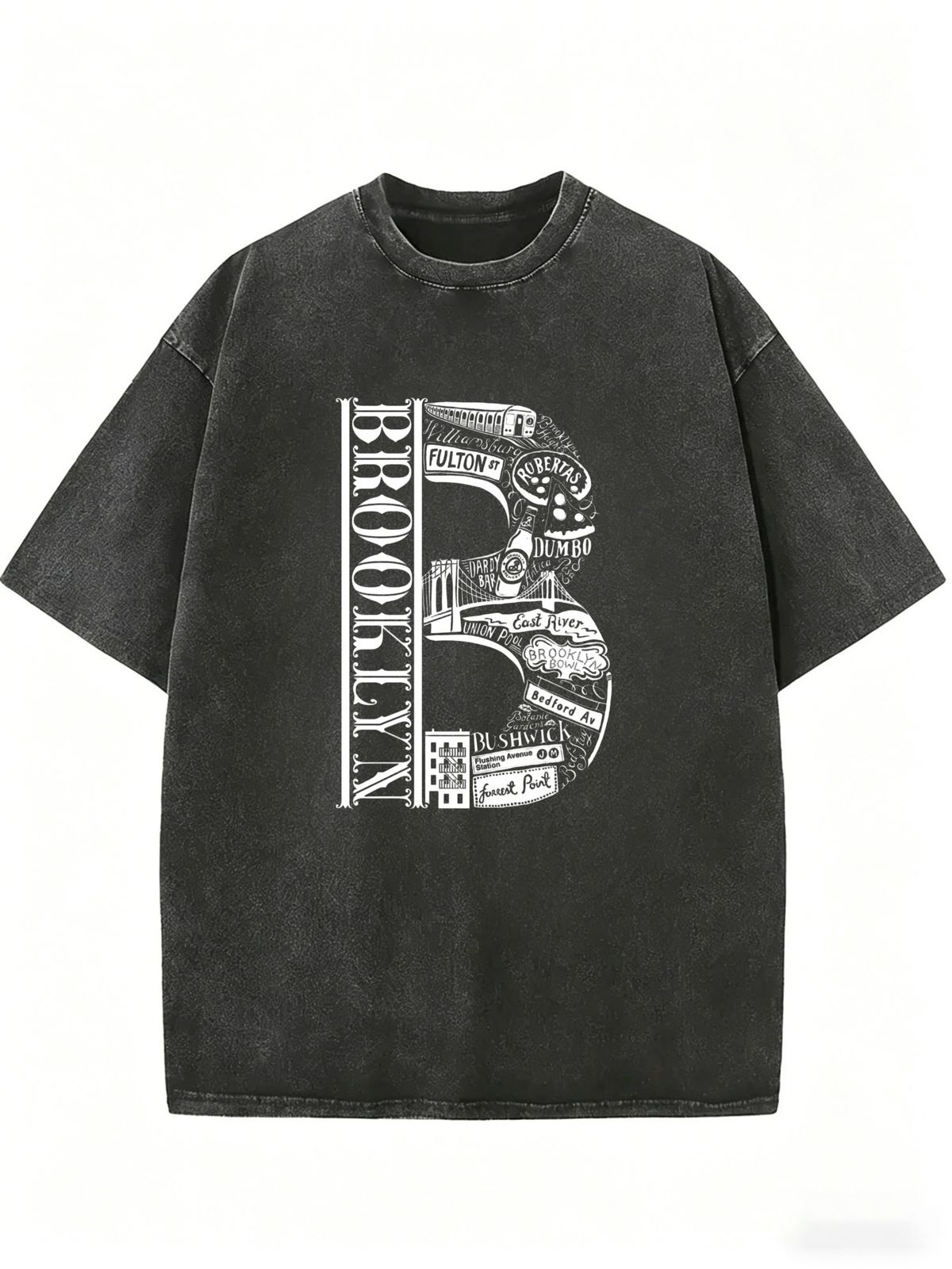 Women's Round Neck T-shirt, Retro Pattern, Loose Casual Street Style Short-sleeved Top._ecoleips.com