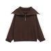 Women's Clothing Women's Casual Suit Knit Sweatshirt With Side Stripes High Waisted Trousers European American Style Clothing_ecoleips.com
