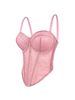 Women's Clothing New Slim Sexy See Through Mesh Vest Suspender Low Cut Contrast Color Waist Slim Breathable Body Shaping Fishbone Bra_ecoleips.com