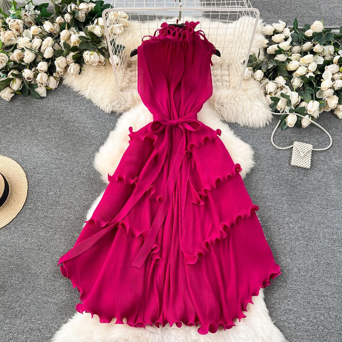 Women's Clothing New Autumn Short Sleeved Pleated Design Light Luxury Fashion Temperament Plus Size Women's Dress_ecoleips.com