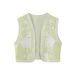 Women's Clothing Supply Spring New Embroidered Open Vest Vest Pink Blue_ecoleips.com