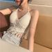 Women's Clothing Halter Neck Small Vest Sling Inner Wear Shoulder Straps And Chest Pads Backless Hollow Tube Top Embroidered Vest_ecoleips.com