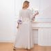 Women's Clothing Printed Trumpet Sleeve Long Skirt Robe Dress Women's Dress_ecoleips.com