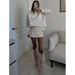Autumn And Winter Vintage Contrast Striped Lapel Pullover Loose Knit Loose Versatile Sweater Girl_ecoleips.com