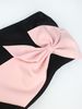 K Sexy One Shoulder Dress With Strapless Contrasting Bow Tie Dress_ecoleips.com