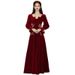 Velvet Plus-size Wedding Brides, New Spring Bridal Gown With Long Sleeves, "Runaway Princess" Engagement Evening Dress_ecoleips.com