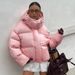 girl Girl Cross-Border Pink Hooded European And American 2025 Winter New Thickened Puffer Warm Cotton Jacket_ecoleips.com