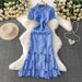 Women's Clothing Celebrity High End Heavy Hollow Water Soluble Lace Stand Up Collar Dress Female Summer Temperament Elegant Fishtail Dress Long Skirt_ecoleips.com