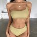 Women's One-Shoulder Glitter Bikini Set With Gold & Silver Shine - Sexy Swimwear For Beach & Pool - Comfortable & Stylish (S/M/L)_ecoleips.com