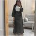 Autumn/Winter Casual Loose Fitting Tie up Printed Suit Jacket And Long Skirt Set for Women Fashionable Pant Outfit_ecoleips.com