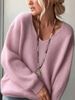 Women's New Mohair Soft V-Neck Knit Sweater, Loose And Relaxed Style, Casual And Versatile Long-Sleeved Base Layer Top For Spring And Autumn_ecoleips.com