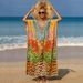 Bohemian Beach Cover-Up Dress – Lightweight & Breathable 99% Cotton Tunic For Women, Oversized Flowy Summer Dress, Perfect For Pool_ecoleips.com