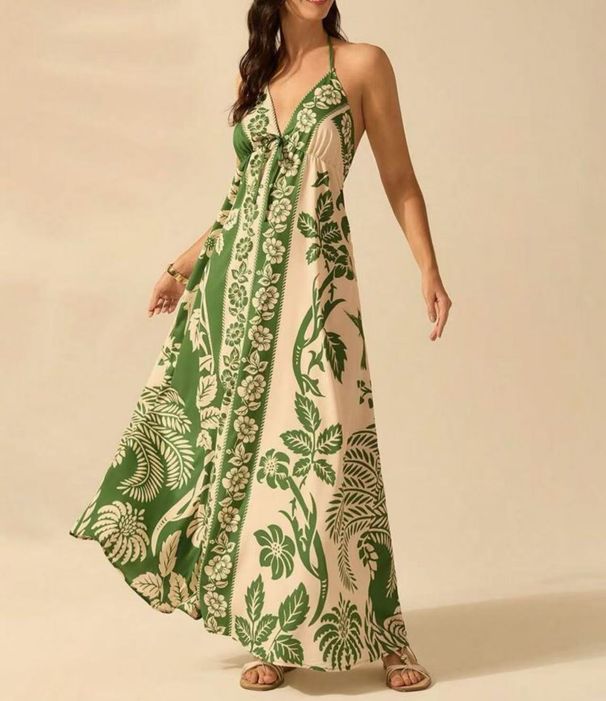 Summer Fashion Sexy Suspender Printed Dress For Women European And American Style Independent Website 2025_ecoleips.com