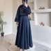 New Middle East Dubai Flower Lantern Sleeve Loose Dress Women's Skirt Suit Two Piece Suit_ecoleips.com