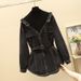 Women's Clothing Fashionable Shirt, Slim Temperament, Two Piece Long Sleeved Denim Top_ecoleips.com