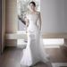 Women's Clothing Style One Shoulder Light Wedding Dress Bride Super Fairy Forest Style Out Of The Door Yarn Simple Temperament White Dress Fishtail_ecoleips.com