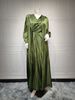 Verve Mq056 Modest Shiny Silk Dress Dubai Turkish Robe Fashion Abaya Soft Two-Piece Set_ecoleips.com