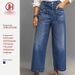 Women's Plus Size High-Waisted Wide Leg Jeans – Vintage Washed, Multi-Pocket, Relaxed Fit (0xl-3xl, Stretch Denim, 9/10 Length, Dark Blue)_ecoleips.com