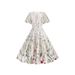 New 2025 Women's Retro Embroidered Mesh Dress round Neck Short Sleeve Heavy Duty European And American Style Party Wear_ecoleips.com
