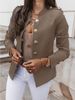 2026 Cross-border Bestseller European And American Long-sleeved Slim-fit Buttoned Blazer Short Jacket_ecoleips.com