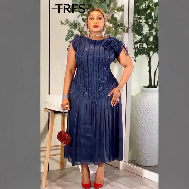 Women's Sparkly Sequin Wrap Dress Slim Fit Flattering Midi Dress for Evening And Party S-XXXL_ecoleips.com